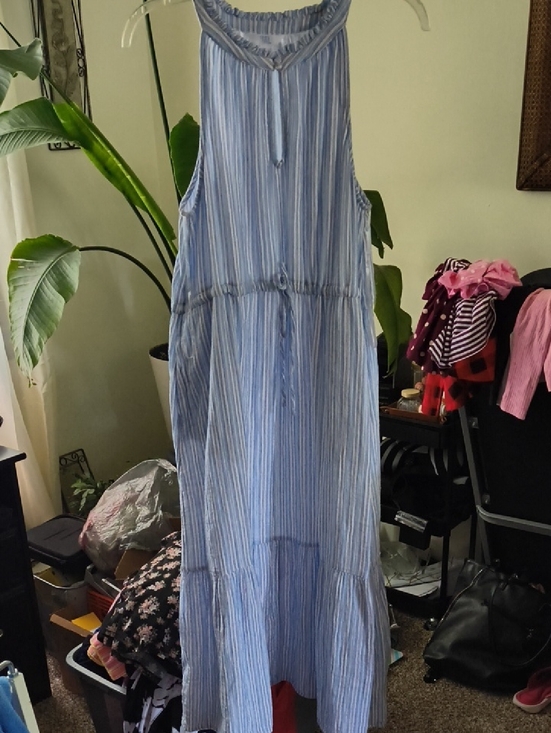 Time and Tru Dresses & Skirts - Time and Tru Light Blue and White Striped Maxi Sundress